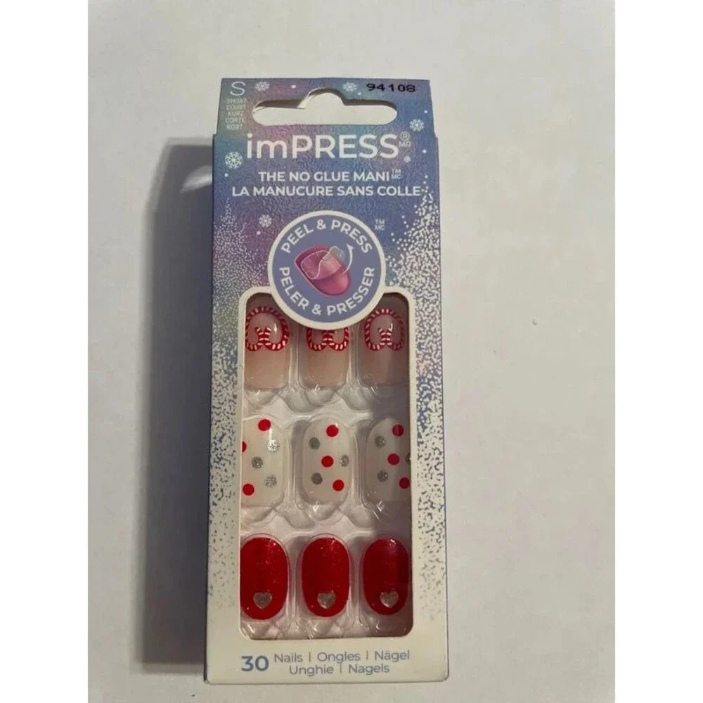 30pc Short Impress nails Christmas theme